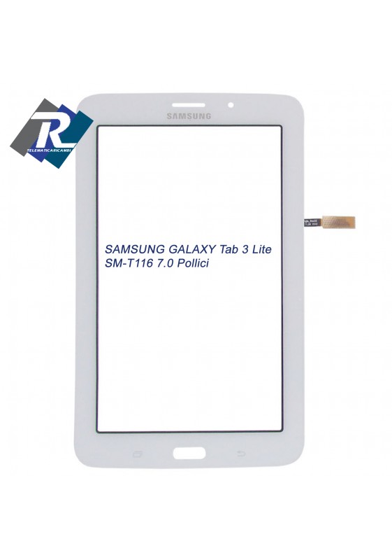 TOUCH SCREEN VETRO SAMSUNG GALAXY Tab 3 Lite T116 SM-T116 7.0 BIANCO BIADESIVO