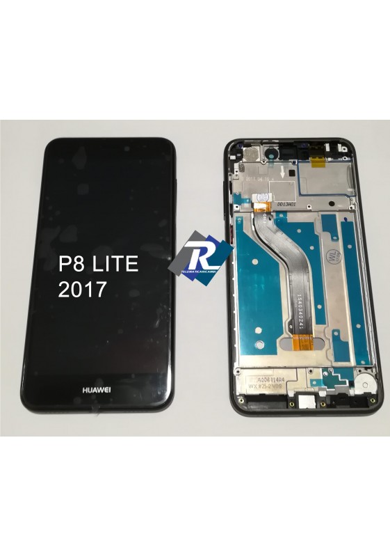 TOUCH SCREEN VETRO LCD DISPLAY Per Huawei P8 Lite 2017 Nero + FRAME