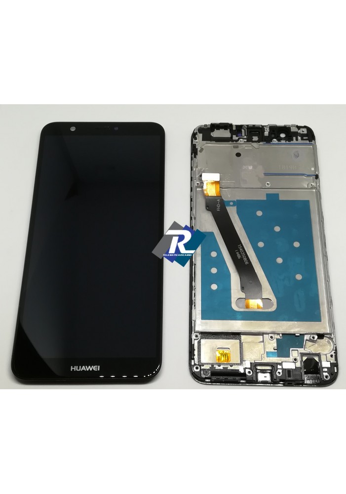 FRAME Per HUAWEI P SMART FIG-LX1 NERO con logo LCD DISPLAY TOUCH SCREEN 