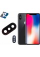 Vetrino vetro Lente Fotocamera Posteriore con cornice Nero per iPhone X