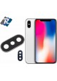 Vetrino vetro Lente Fotocamera Posteriore con cornice Silver per iPhone X