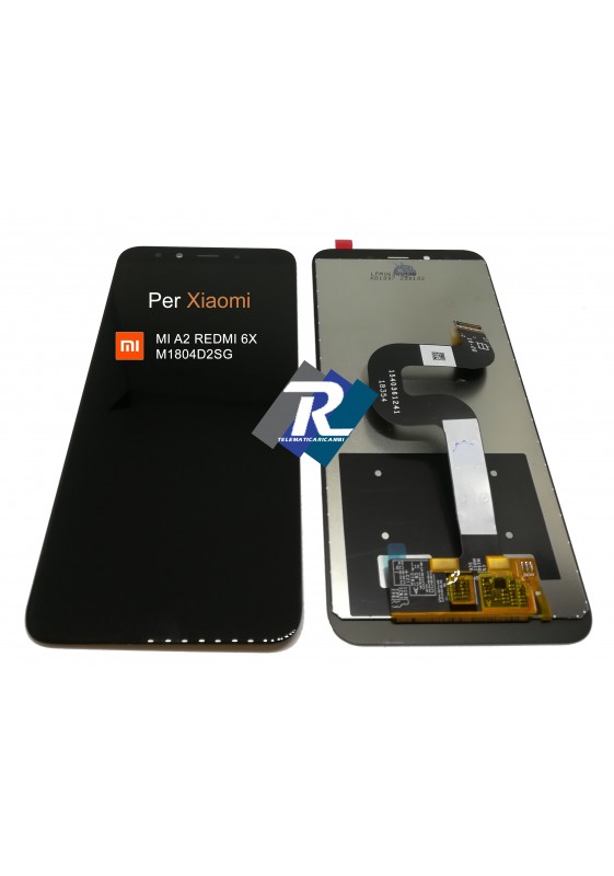 TOUCH SCREEN VETRO LCD DISPLAY PER XIAOMI MI A2 REDMI 6X M1804D2SG NERO NO FRAME