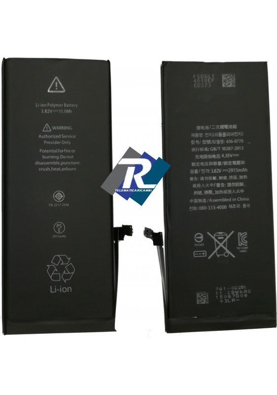 Batteria per Apple iPhone 6 plus 6+ 2915 mAh sostituisce originale