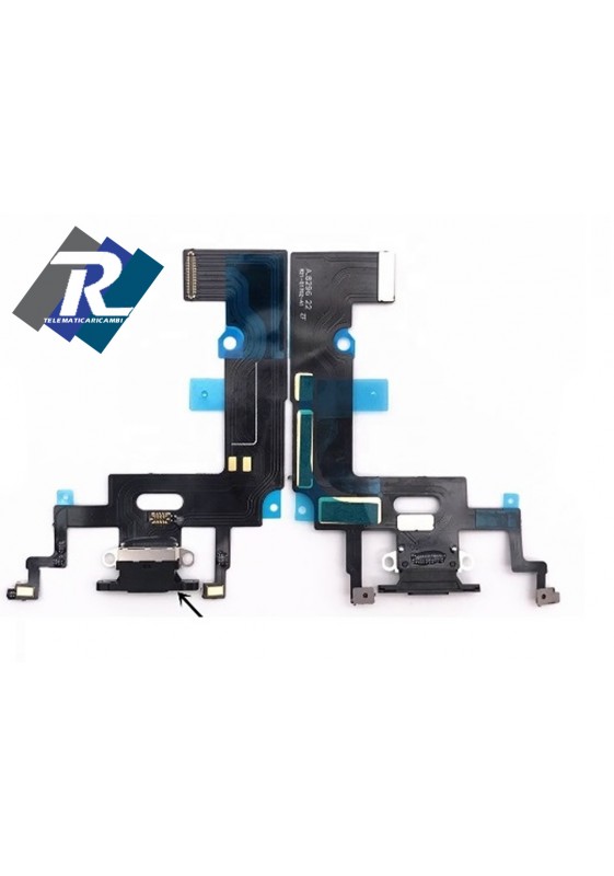 Flex Flat Dock Connettore Ricarica Microfono Dati iPhone XR Nero