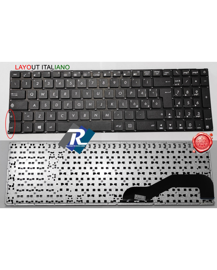 Tastiera Per Notebook ASUS F540 Serie (F540L, F540SA, F540Y) - Layout Inglese US, QWERTY, Nera