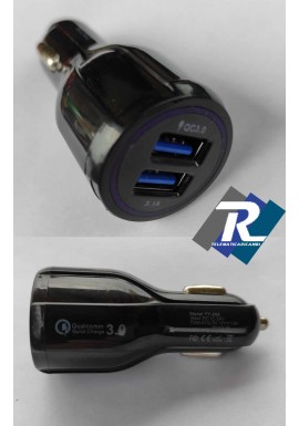 Caricabatteria auto accendisigari 2 porte USB 2.1A per samsung Apple iPhone LG Huawei