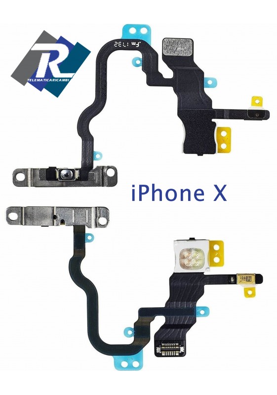 FLEX FLAT POWER TASTO ON OFF ACCENSIONE APPLE IPHONE X FLASH MICROFONO