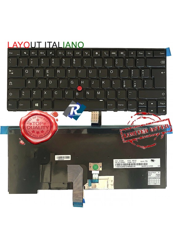 Tastiera italiana Lenovo ThinkPad T440 T440p T440s T450s L460 NERA