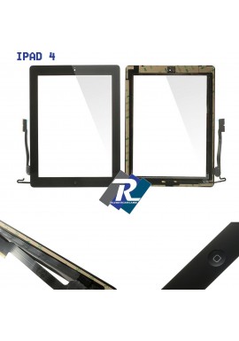 TOUCH SCREEN vetro per Apple iPad 4 Nero A1458 A1459 A1460 + Tasto home adesivi