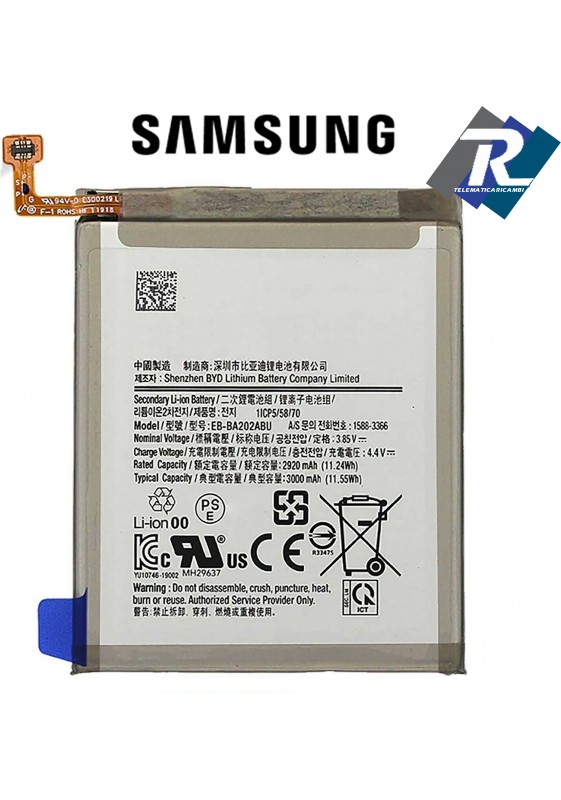 BATTERIA PER SAMSUNG GALAXY A20E SM-A202 EB-BA202ABU sostituisce originale