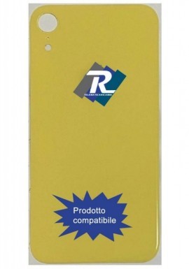 VETRO SCOCCA POSTERIORE COPRI BATTERIA iPhone XR GIALLO BACK COVER BIG HOLE