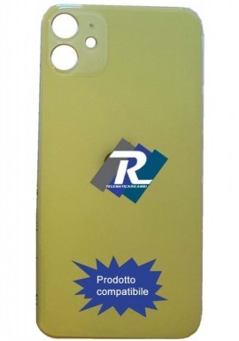 VETRO SCOCCA POSTERIORE COPRI BATTERIA iPhone 11 GIALLO BACK COVER BIG HOLE