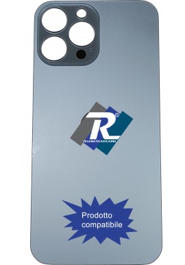 VETRO SCOCCA POSTERIORE COPRI BATTERIA iPhone 13 Pro Max AZZURRO SIERRA BIG HOLE