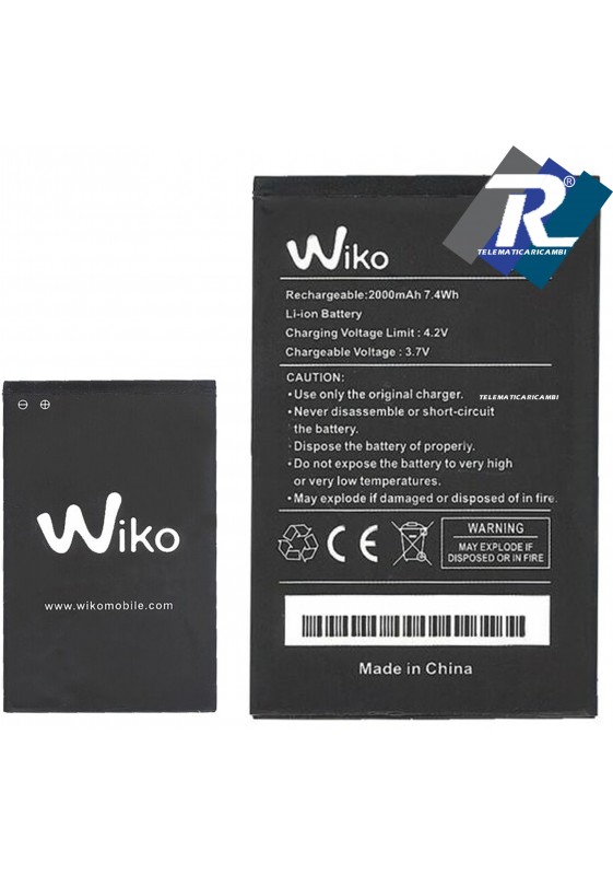 BATTERIA WIKO SUNNY 3 LENNY 1 LENNY 2 LENNY 3 JIMMY RAINBOW 5030 Y52 2000 mAh