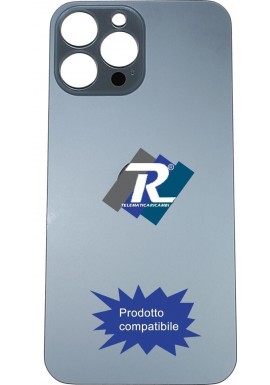 VETRO SCOCCA POSTERIORE COPRI BATTERIA iPhone 13 Pro AZZURRO BACK COVER BIG HOLE