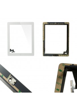 TOUCH SCREEN per Apple iPad 2 WiFi e 3G Vetro Schermo Bianco Tasto Home Adesivi