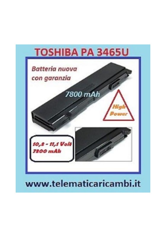 Batteria Potenziata 7800mAh per Toshiba PA3399U1BRS, PA3399U-1BRS PA3399U