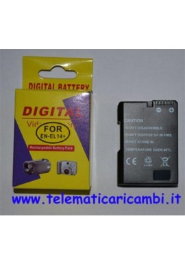 Batteria EN-EL14+ 7,4 volt 1050 mAh - Nikon D3100 D3200 D5100 - Nuova -
