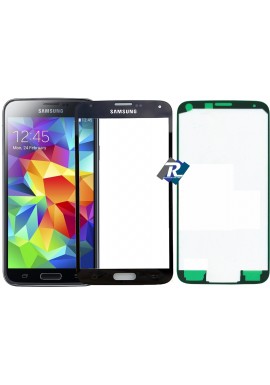 VETRO VETRINO SAMSUNG GALAXY S5 SM-G900 NERO BIADESIVO NO TOUCH  E SCHERMO