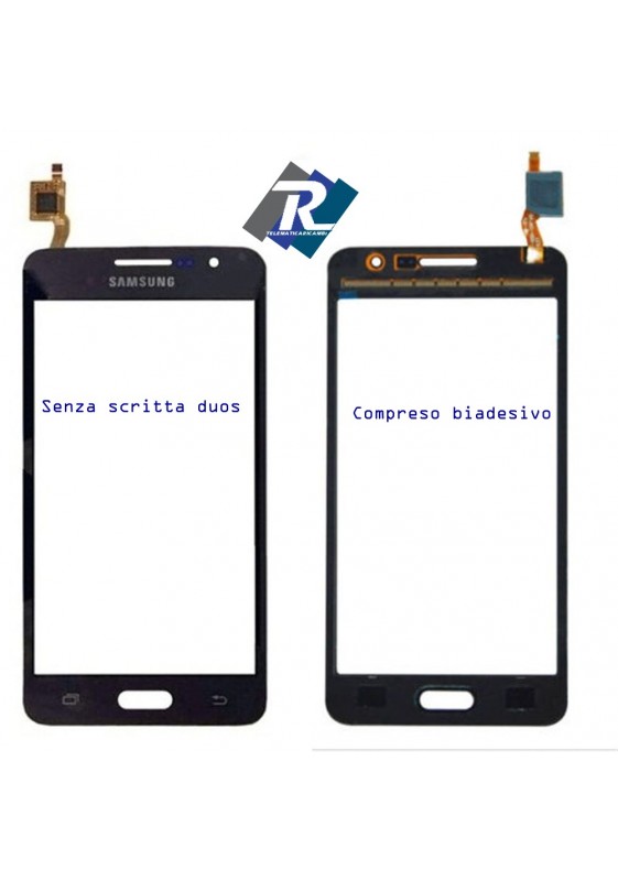 TOUCH SCREEN VETRO PER SAMSUNG GALAXY GRAND PRIME SM-G530 G530FZ GRIGIO SCURO NERO