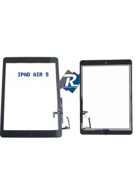 TOUCH SCREEN VETRO PER IPAD 5 AIR NERO A1474 A1475 A1476 + TASTO HOME + ADESIVI