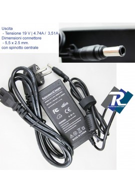 Alimentatore Caricabatteria ASUS 19V 4,74A 90W per Notebook X53S 