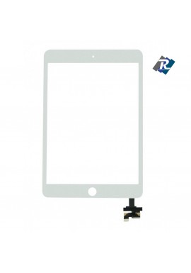 TOUCH SCREEN VETRO IPAD MINI 3 RETINA A1599 A1600 ADESIVI BIANCO NO TASTO HOME IC