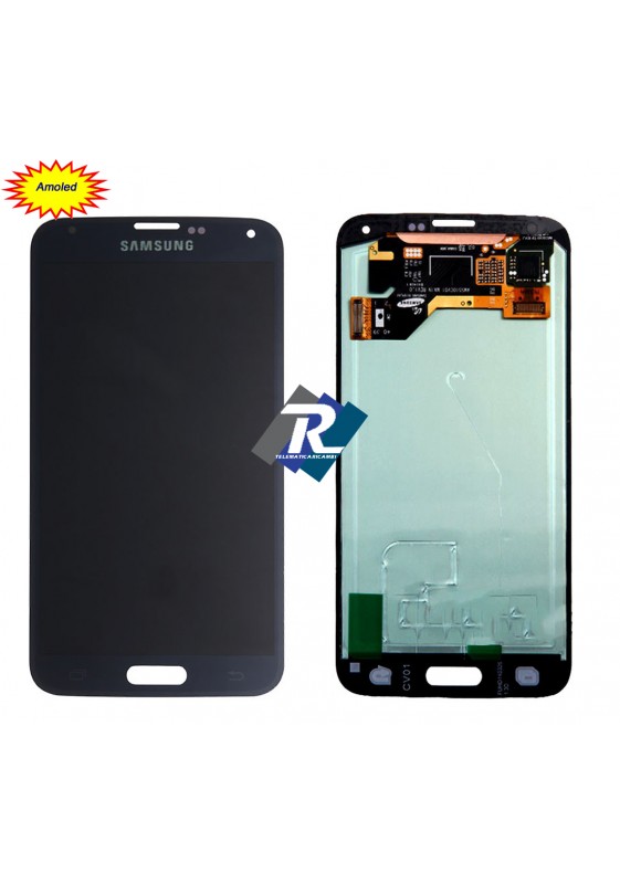 DISPLAY LCD SCHERMO AMOLED TOUCH SCREEN PER SAMSUNG GALAXY S5 G900F NERO